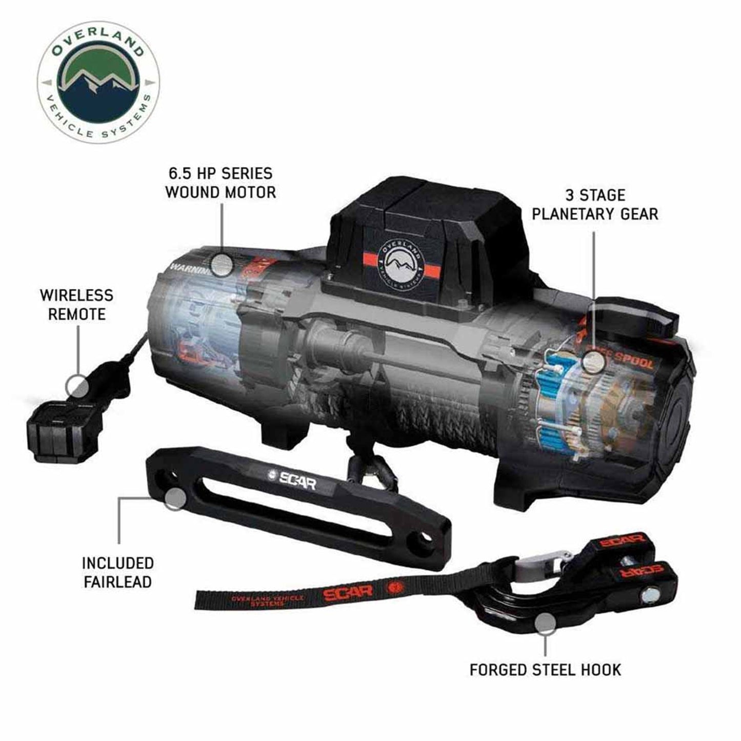OVS SCAR Synthetic Rope Winch