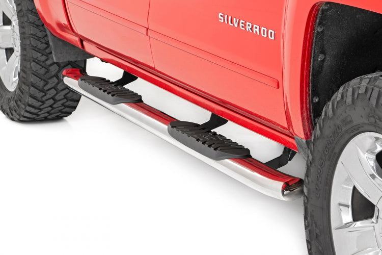 Rough Country OVAL STEPS STAINLESS GMC 07-19, Crew Cab
