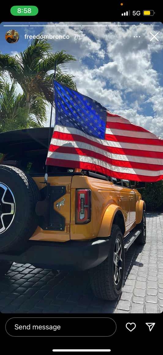 HAMMER BUILT BRONCO ANTENNA/LIGHT/WHIP MOUNT FOR TAILGATE SUPPORT SYSTEM