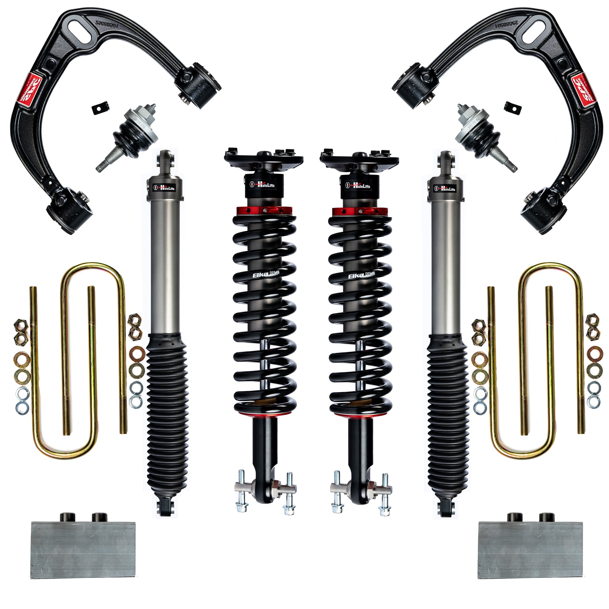 HaloLifts/Elka 2.5 IFP FRONT & REAR SHOCKS KIT for FORD F-150 4x4, 201