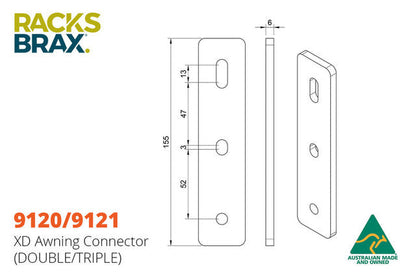 Racksbrax XD Awning Connector (Double) [A] [CO]