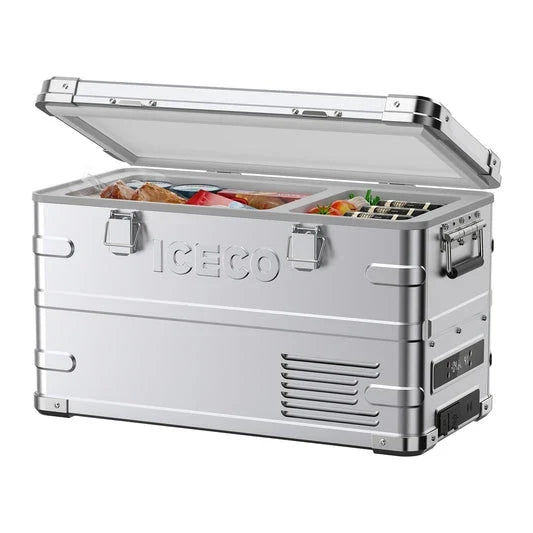 ICECO APL35 Aluminum Dual Zone 37QT Portable Cooler Silver