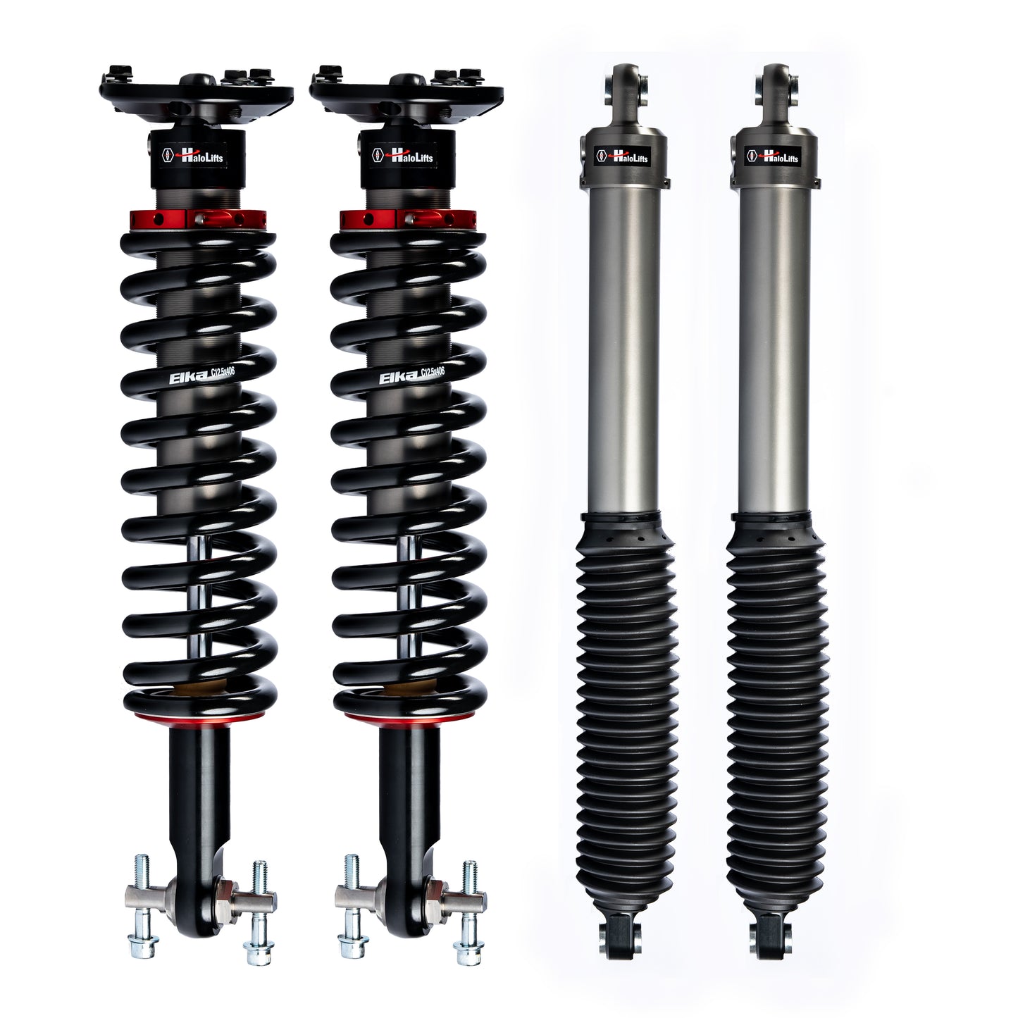 HaloLifts/Elka 2.5 IFP FRONT & REAR SHOCKS KIT for FORD F-150 4x4, 2014 to Current