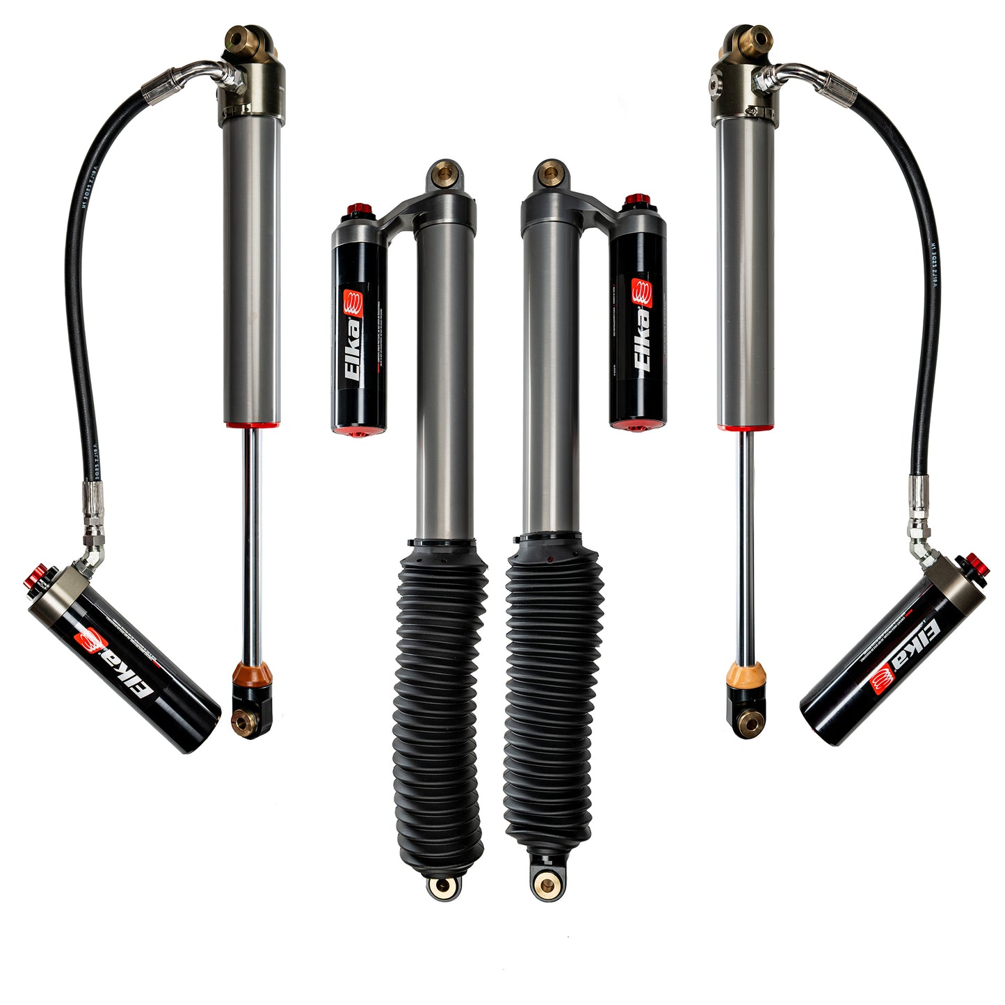 Elka 2.5 RESERVOIR FRONT & REAR KIT SHOCKS for JEEP GLADIATOR (JT), 2020 to 2025 (JT, 3.5 in. to 4 in. lift)