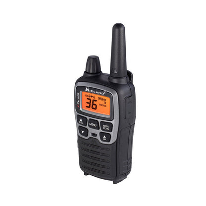 Midland X-TALKER, Pair of Radios with Batteries, DTC and USB Cable Charger, hard shell case, car charger, set of AVP1 headsets [A]