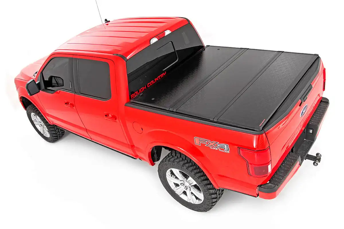 Rough Country Hard Folding Bed Cover 5'7" Bed | Ford F-150/F-150 Lightning/Raptor (15-23)