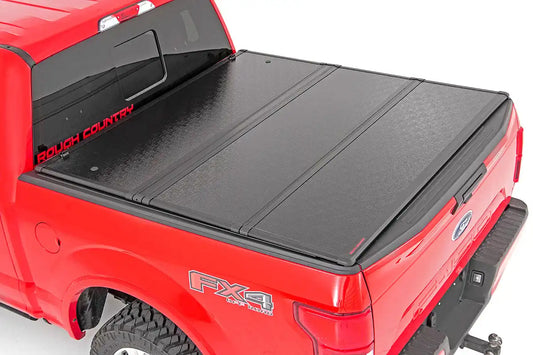 Rough Country Hard Folding Bed Cover 5'7" Bed | Ford F-150/F-150 Lightning/Raptor (15-23)
