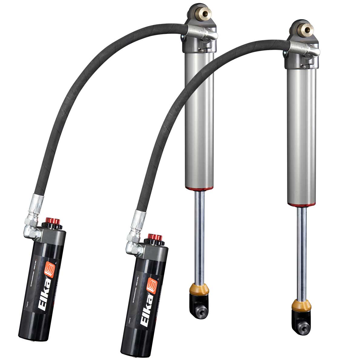 Elka 2.5 DC RESERVOIR FRONT & REAR KIT SHOCKS for JEEP WRANGLER (JL), 2018 to 2025 (except hydrid models) (JL, 3.5 in. to 4 in. lift)