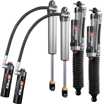Elka 2.5 DC RESERVOIR FRONT & REAR KIT SHOCKS for JEEP WRANGLER (JL), 2018 to 2025 (except hydrid models) (JL, 3.5 in. to 4 in. lift)