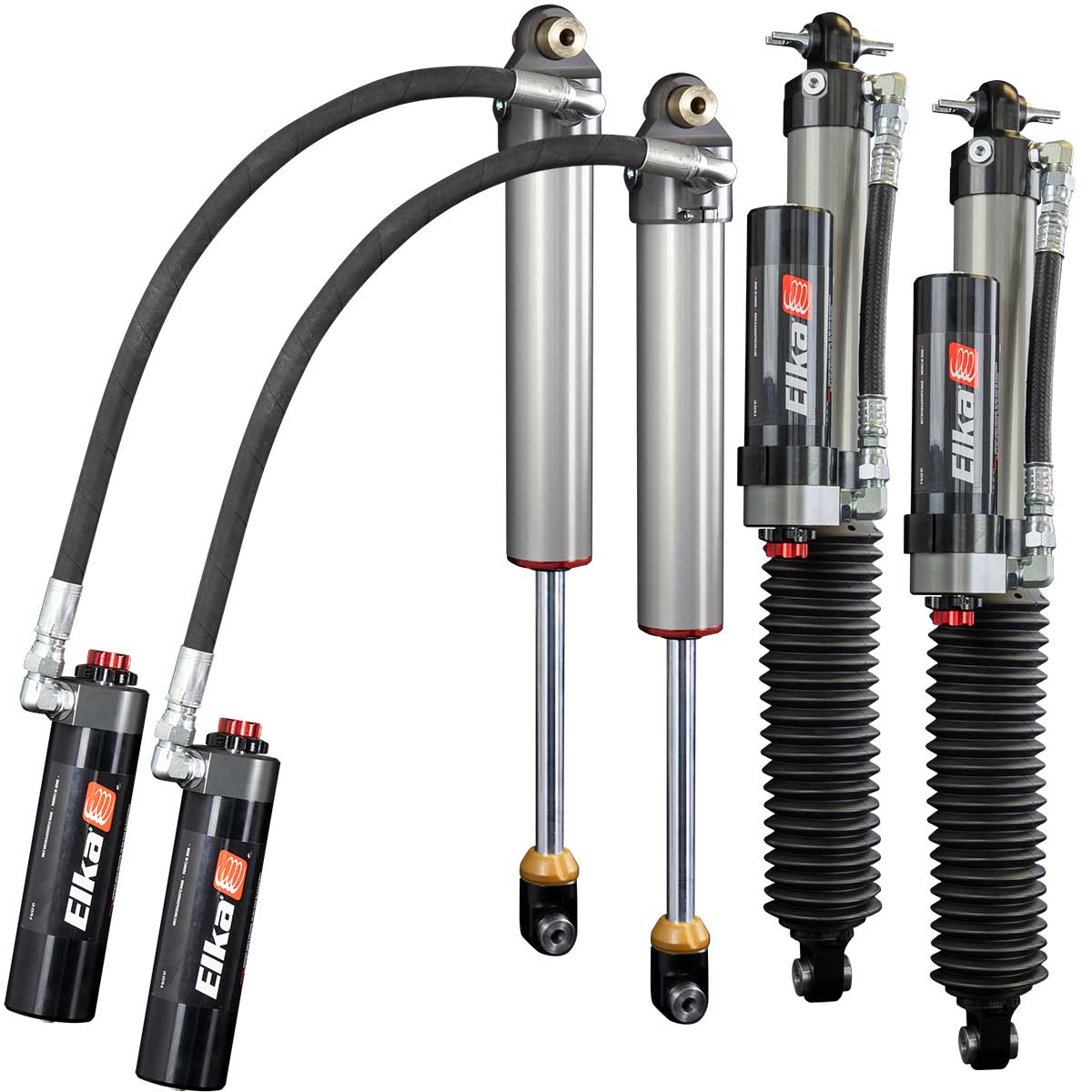 Elka 2.5 DC RESERVOIR FRONT & REAR KIT SHOCKS for JEEP GLADIATOR (JT), 2020 to 2025 (JT, 3.5 in. to 4 in. lift)